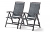 Lot de 2 Fauteuils multi-position pliables gris foncé