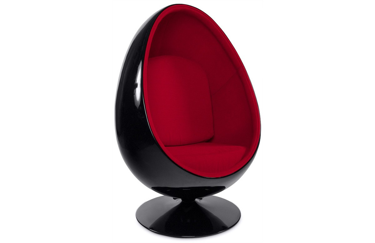 Fauteuil Design Oeuf Noir/Rouge