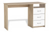 Bureau 1 niche/3 tiroirs couleur chêne brossé/blanc perle