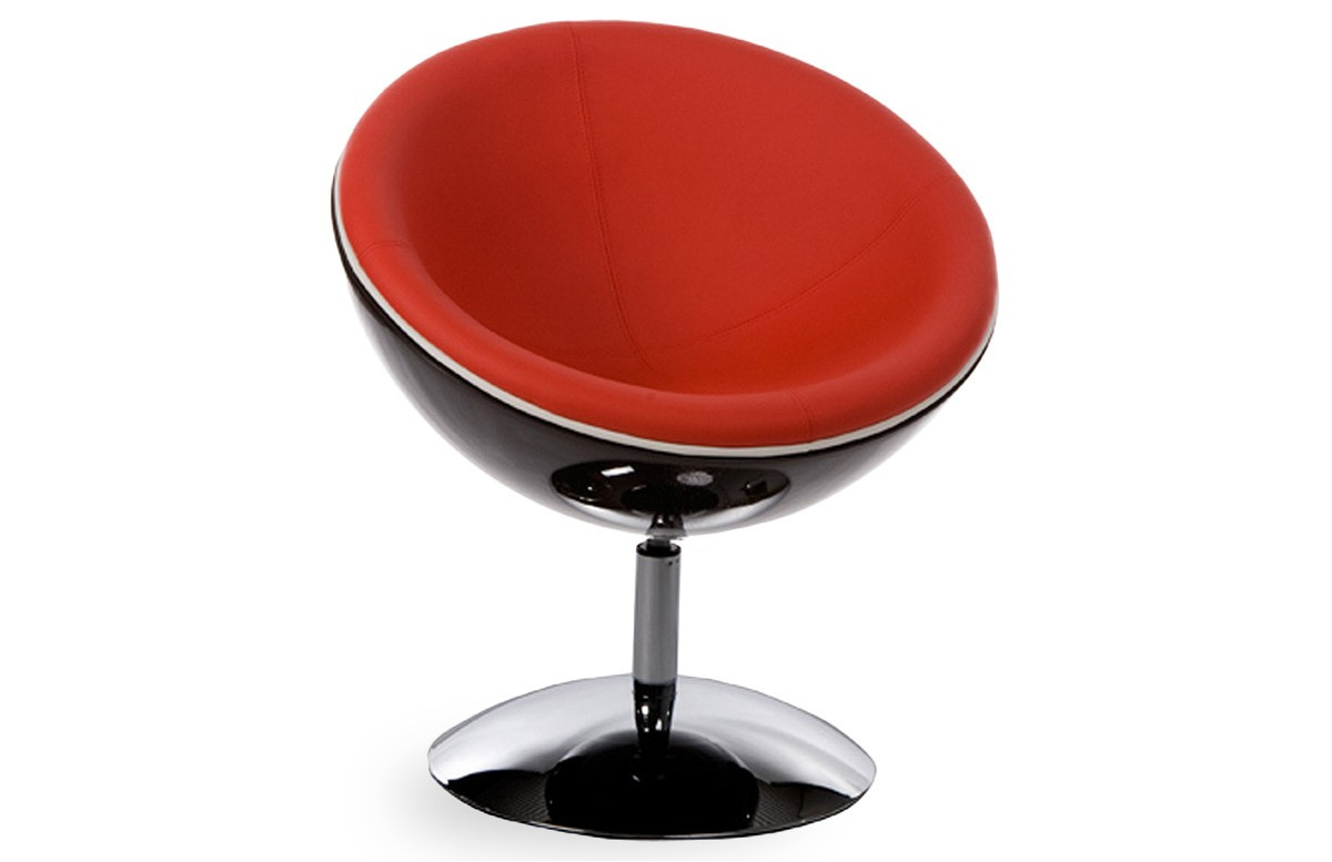 Fauteuil Design Boule Noir/Rouge