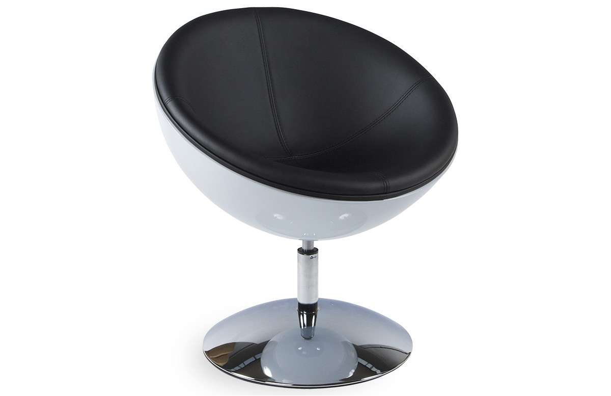 Fauteuil Design Boule Blanc/Noir