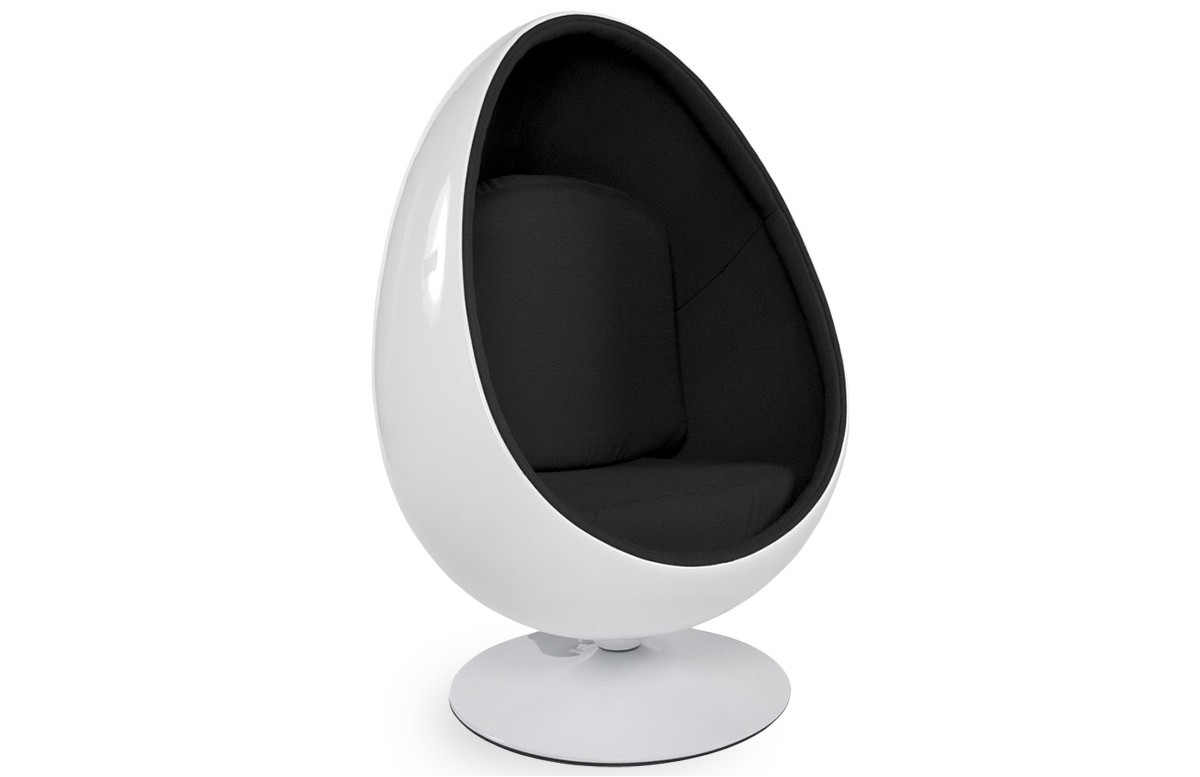 Fauteuil Design Oeuf Blanc/Noir