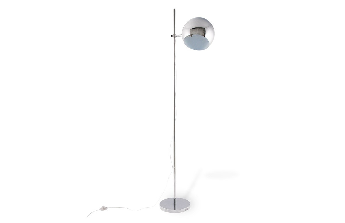 Lampadaire design boule haut chrome