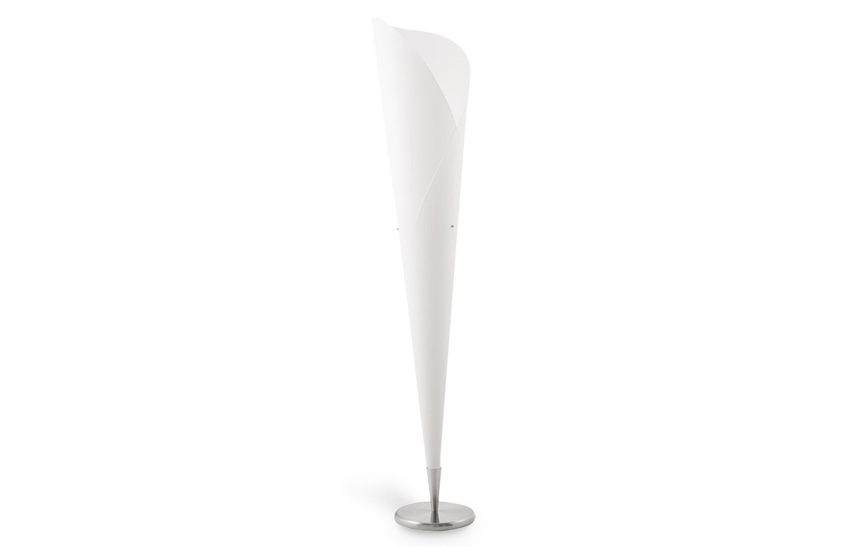 Lampadaire design forme cône blanc