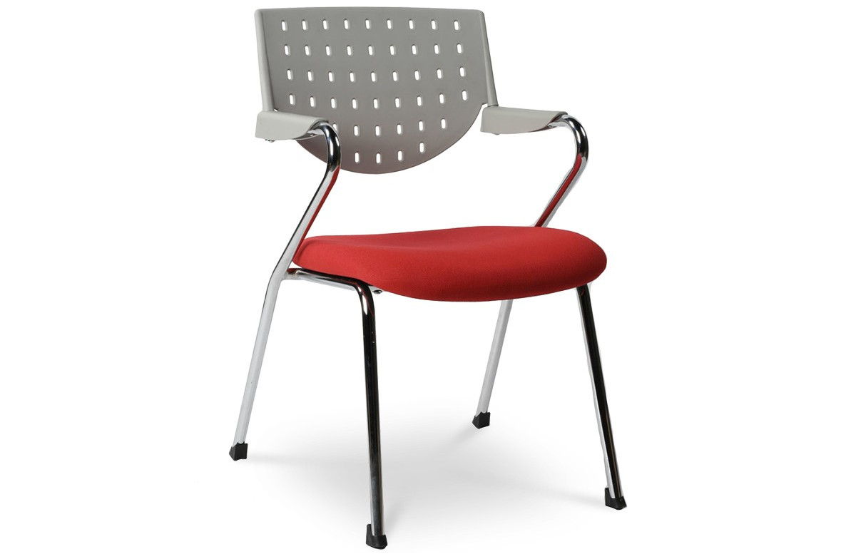 Chaise de bureau design Gris/Rouge