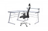 Bureau d'angle design verre transparent