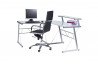 Bureau d'angle design verre transparent