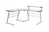 Bureau d'angle design verre transparent