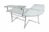 Bureau d'angle design verre poli