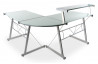 Bureau d'angle design verre blanc