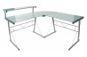 Bureau d'angle design verre blanc