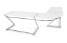 Bureau design d'angle transparent blanc