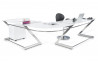 Bureau design d'angle transparent blanc