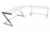 Bureau design d'angle transparent blanc