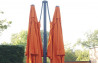 Parasol double en aluminium orange