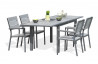 Salon de jardin - Table et 4 chaises acier et composite