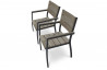 Lot de 2 fauteuils aluminium gris et bois composite