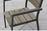 Lot de 2 fauteuils aluminium gris et bois composite
