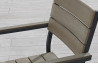 Lot de 2 fauteuils aluminium gris et bois composite