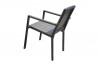 Lot de 2 fauteuils aluminium gris anthracite et bois composite