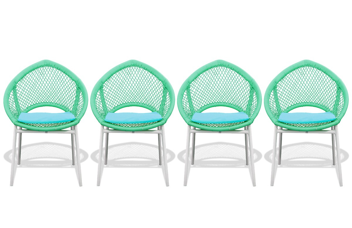 Lot de 4 Chaises vertes