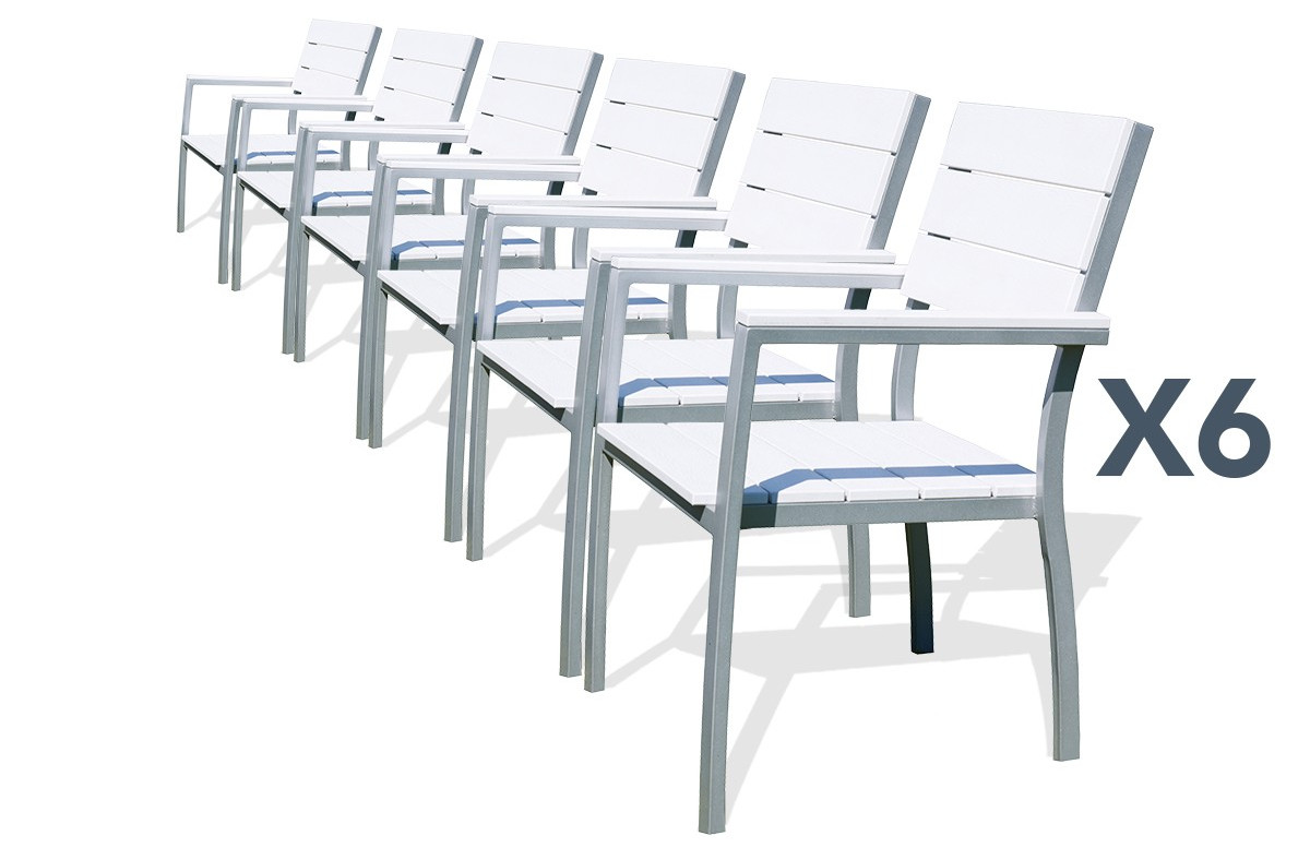 Lot de 6 Fauteuils blancs