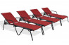 Lot de 4 Bains de soleil corail