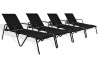 Lot de 4 Bains de soleil noirs