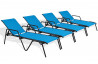 Lot de 4 Bains de soleil turquoises