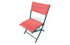 Ensemble table 6 chaises pliantes aluminium et textilène corail