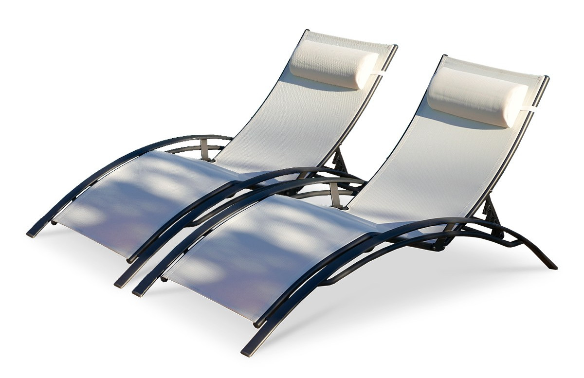 Lot de 2 bains de soleil multi-positions