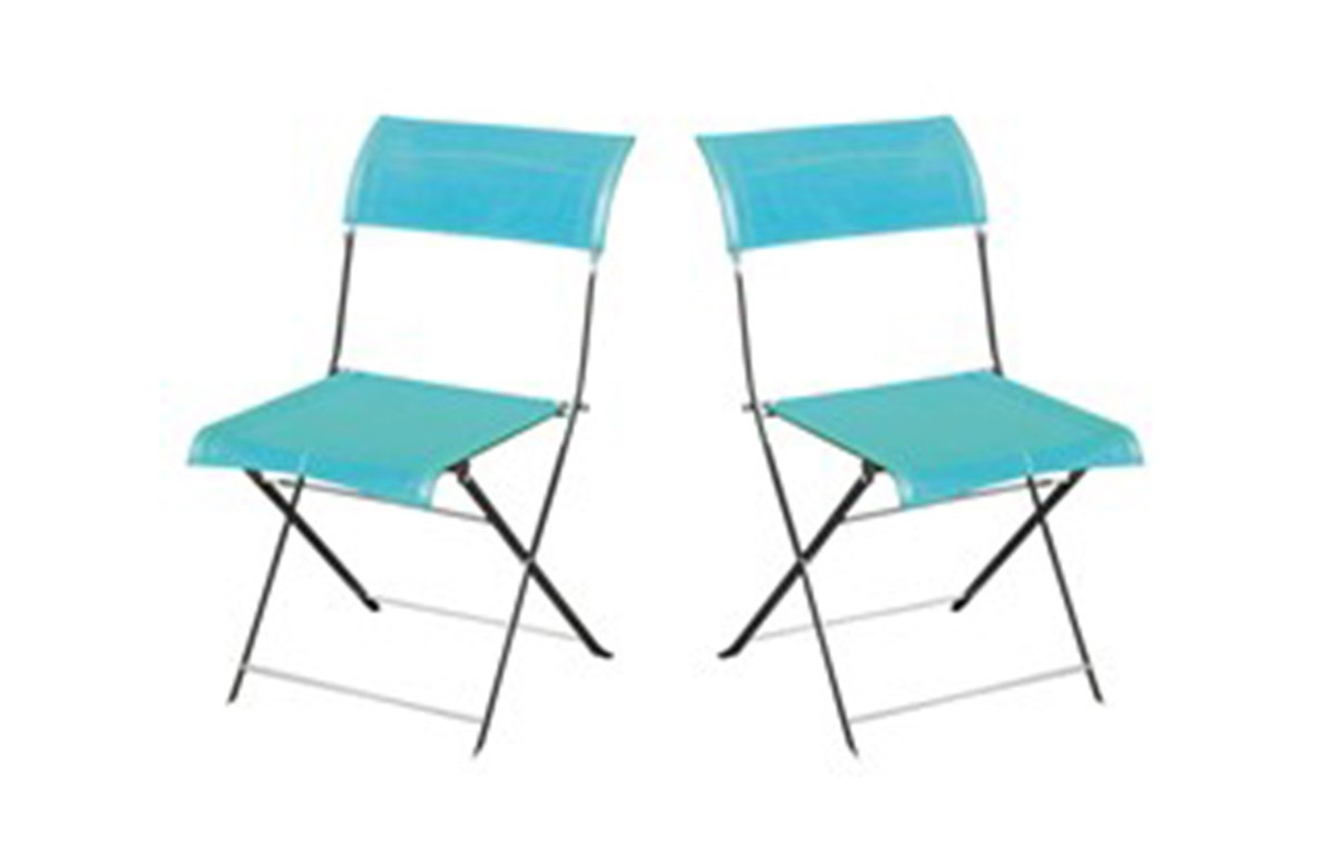 Lot de 2 chaises grises/turquoises