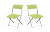 Lot De 2 Chaises gris/vert anis