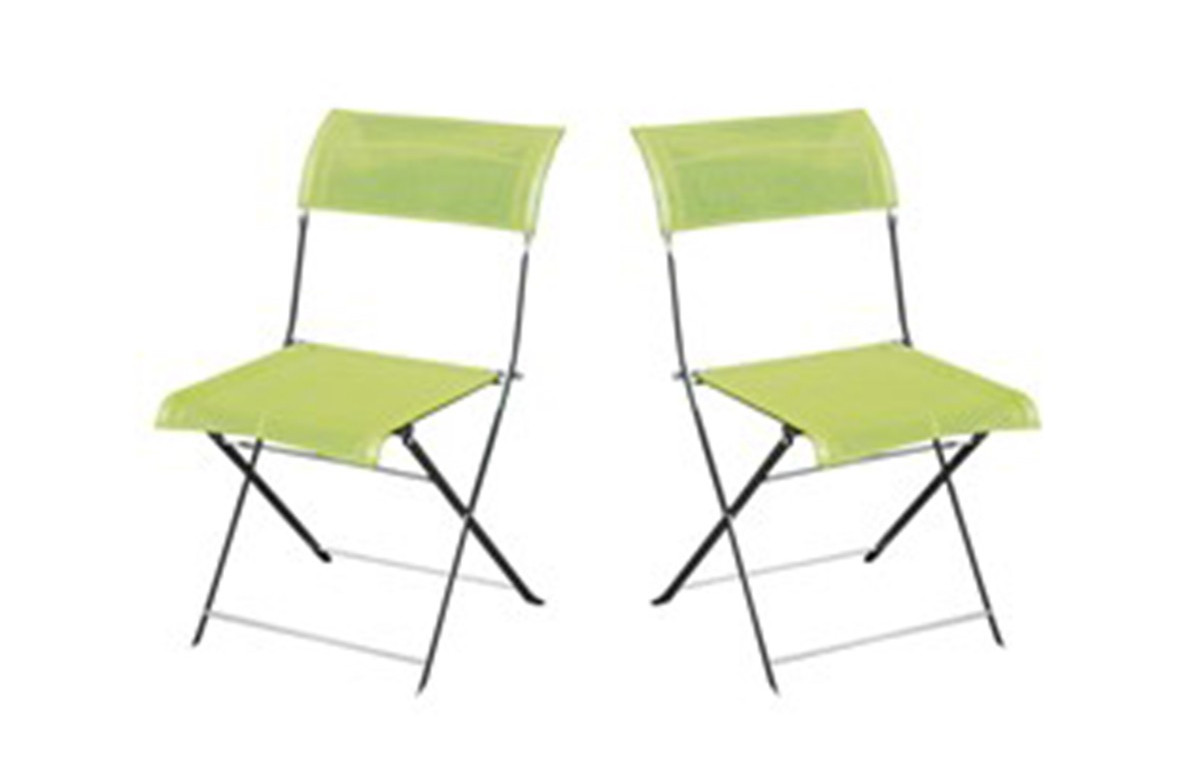 Lot De 2 Chaises gris/vert anis Lot De 2 Chaises gris/vert anis