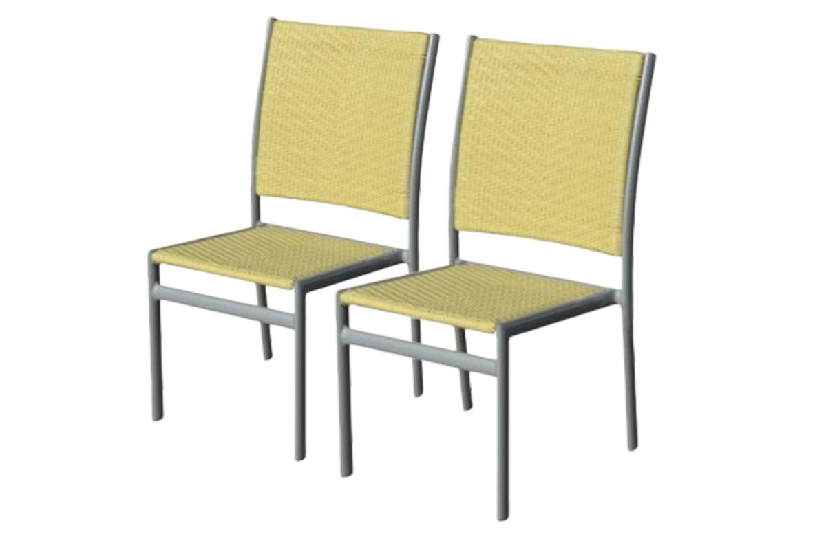 Lot de 2 chaises jaunes