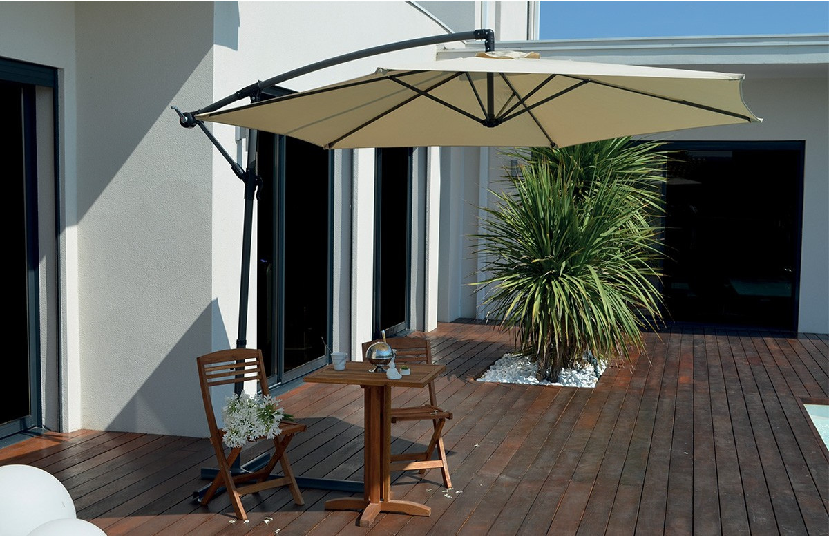 Parasol uni suspendu 300cm sable