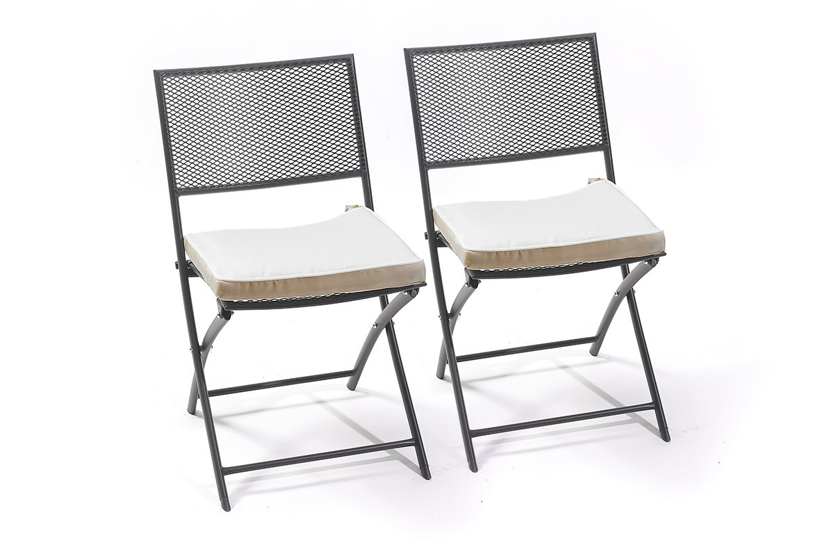 Lot de 2 chaises pliantes perforées