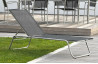 Bain de soleil design en inox & textilène noir Paris Garden MILANO