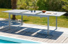 Table aluminium 10-12 places gris galet