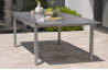 Ensemble table 8 à 10 places en aluminium gris galet et 6 fauteuils assortis