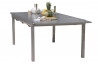 Ensemble table 8 à 10 places en aluminium gris galet et 6 fauteuils assortis