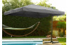 Parasol de jardin déporté inclinable 3x3 carré DCB Garden GRIS