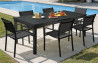 Ensemble table verre et fauteuils de jardin avec rallonge 6 personnes DCB Garden MIAMI