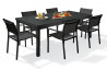 Ensemble table verre et fauteuils de jardin avec rallonge 6 personnes DCB Garden MIAMI