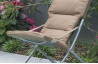Bain de soleil pliable en acier & textilène taupe DCB Garden