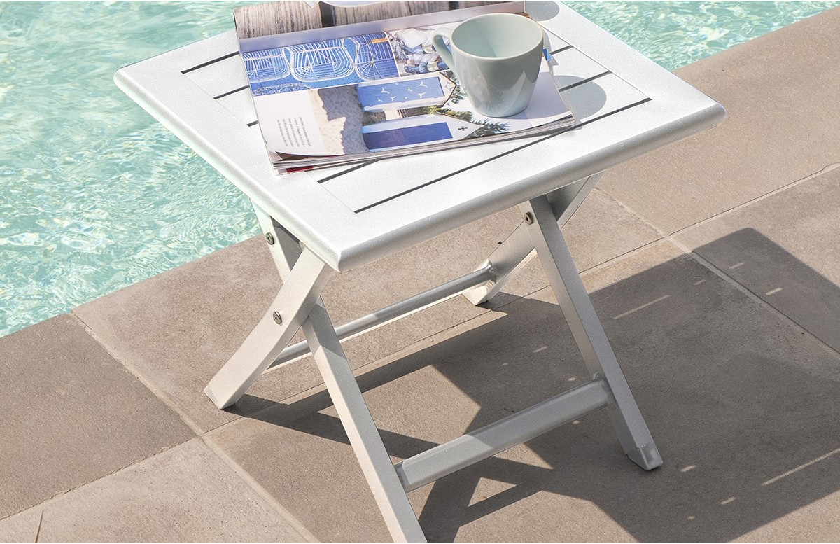 Table basse pliante 40cm en aluminium Marius CITY GARDEN