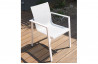 Ensemble table et chaises de jardin en alu + plateau aluminium 6 personnes DCB Garden blanc