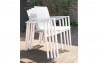 Ensemble table et chaises de jardin en alu + plateau aluminium 6 personnes DCB Garden blanc