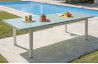 Table de jardin extensible en aluminium blanc et plateau verre pour 8 personnes DCB Garden MYKONOS