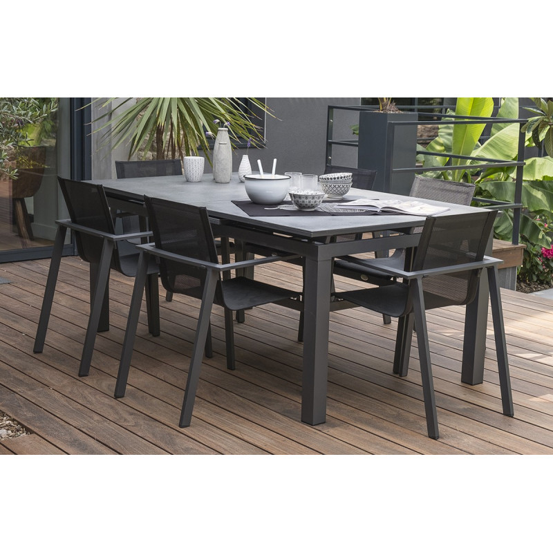 Table salon de jardin extensible en aluminium pour 8 personnes DCB Garden  MIAMI